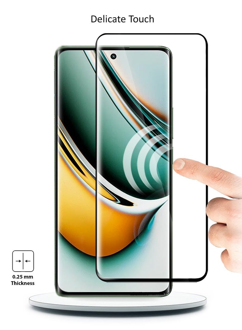 Wtech Realme 11 Pro 5G 2023 / Realme 11 Pro+ 5G 2023 Premium Edge-Pro Full Glue Full Cover Tempered Glass Screen Protector (MSGPCN) - Clear/Black - Image 5